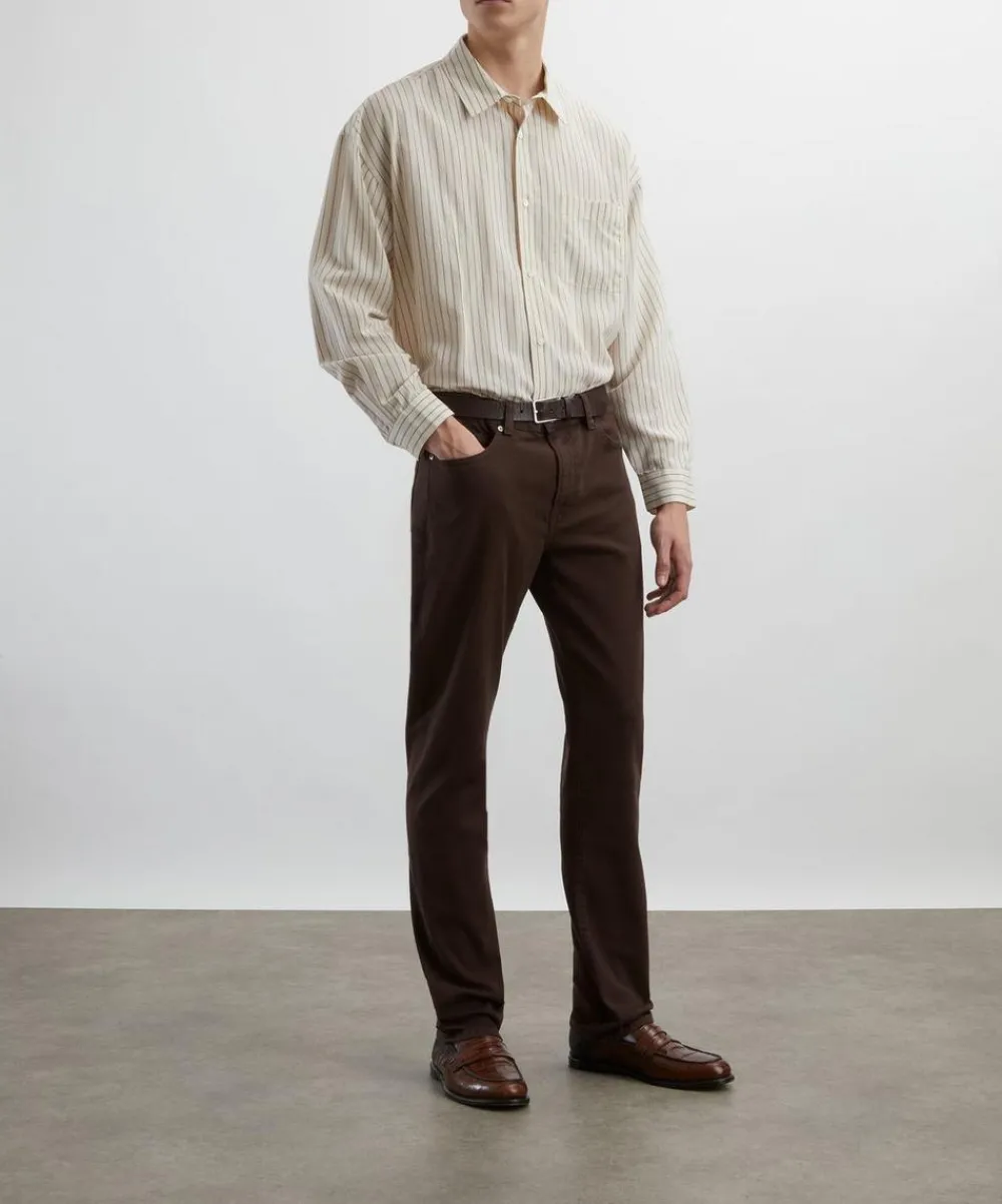 Frame Jeans^L’Homme Slim Jeans in Garage Dark Brown