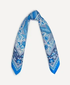 Liberty Scarves^London Peacock Garden 70 x 70 Silk Twill Scarf