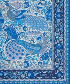 Liberty Scarves^London Peacock Garden 70 x 70 Silk Twill Scarf