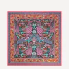 Liberty Scarves^London Peacock Garden 70 x 70 Silk Twill Scarf