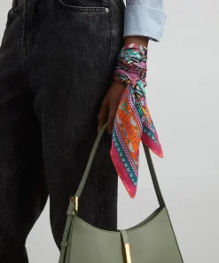 Liberty Scarves^London Peacock Garden 70 x 70 Silk Twill Scarf