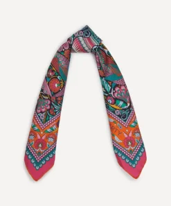 Liberty Scarves^London Peacock Garden 70 x 70 Silk Twill Scarf