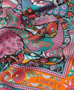 Liberty Scarves^London Peacock Garden 70 x 70 Silk Twill Scarf