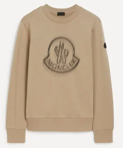 Moncler Knitwear & Sweats^Light Beige Blurred Logo Sweatshirt