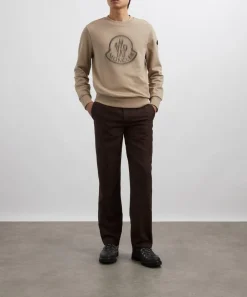 Moncler Knitwear & Sweats^Light Beige Blurred Logo Sweatshirt