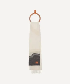 Loewe Scarves^Light Beige Jacquard Marble Alpaca-Blend Scarf