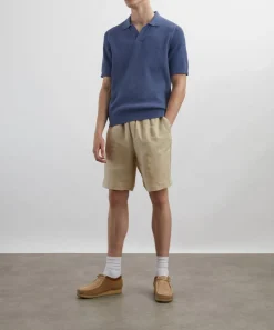 Sunspel Shorts^Light Sand Cotton-Linen Drawstring Shorts