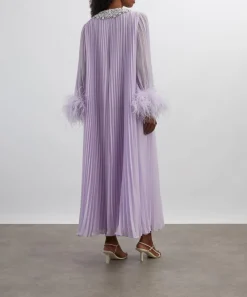Self-Portrait Dresses^Lilac Chiffon Feather Midi Dress
