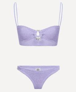 Hunza G Swimwear^Lilac Misty Bikini with Pearly Hoops