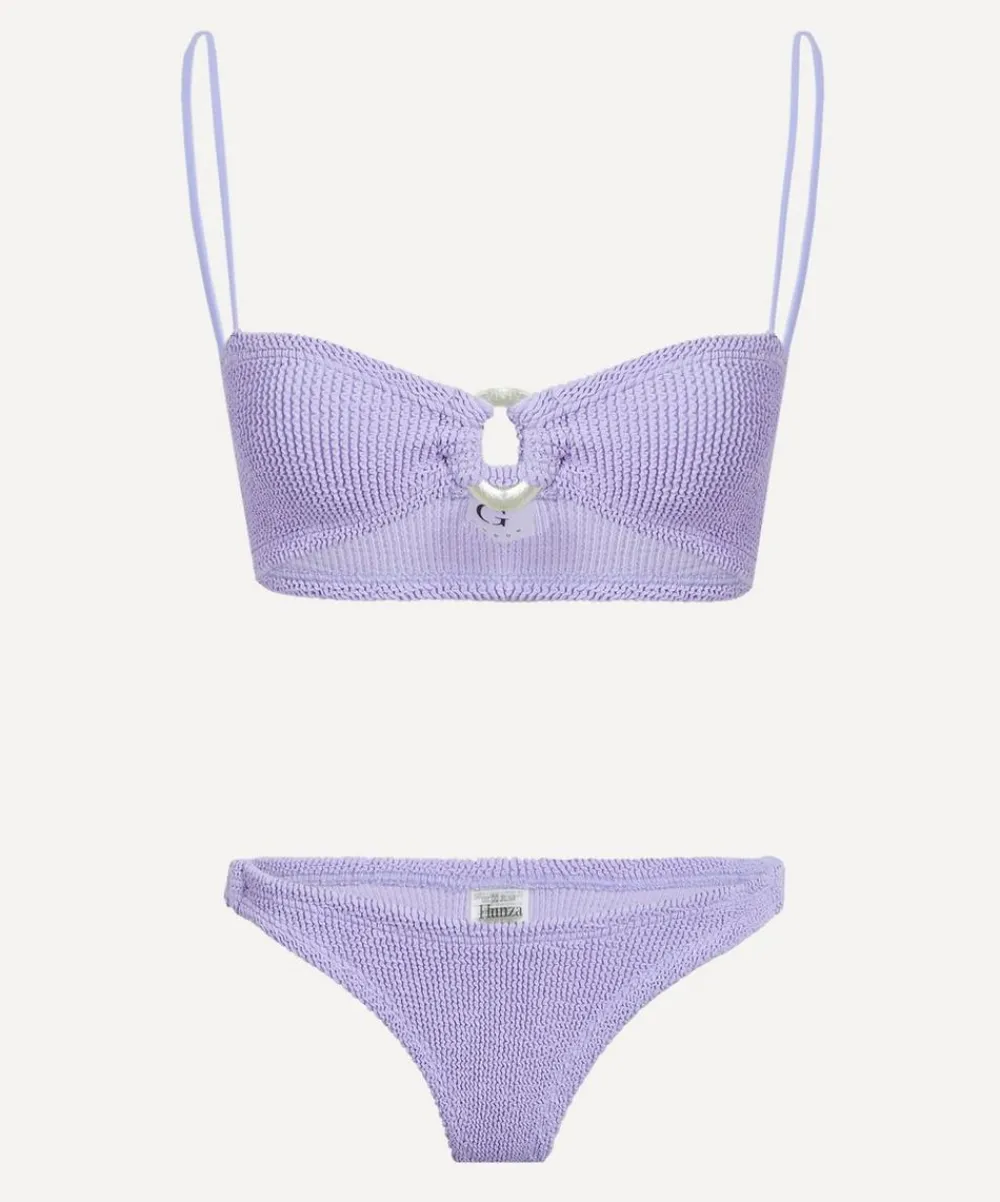 Hunza G Swimwear^Lilac Misty Bikini with Pearly Hoops