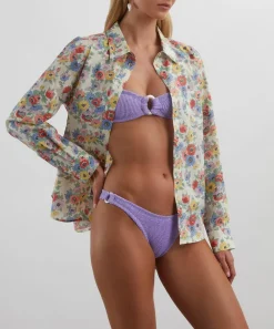 Hunza G Swimwear^Lilac Misty Bikini with Pearly Hoops