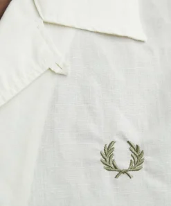 Fred Perry Shirts^Linen Blend Revere Collar Shirt