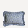 Coco & Wolf Cushions^Lodden China Blue Oblong Ruffle Cushion