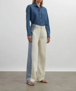 Rag & Bone Jeans^Logan Wide-Leg Jeans in Bleach Stripe