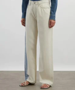 Rag & Bone Jeans^Logan Wide-Leg Jeans in Bleach Stripe