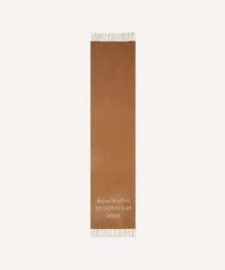 Acne Studios Scarves^Logo Jacquard Camel Scarf