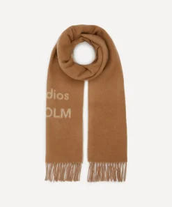 Acne Studios Scarves^Logo Jacquard Camel Scarf