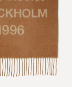 Acne Studios Scarves^Logo Jacquard Camel Scarf