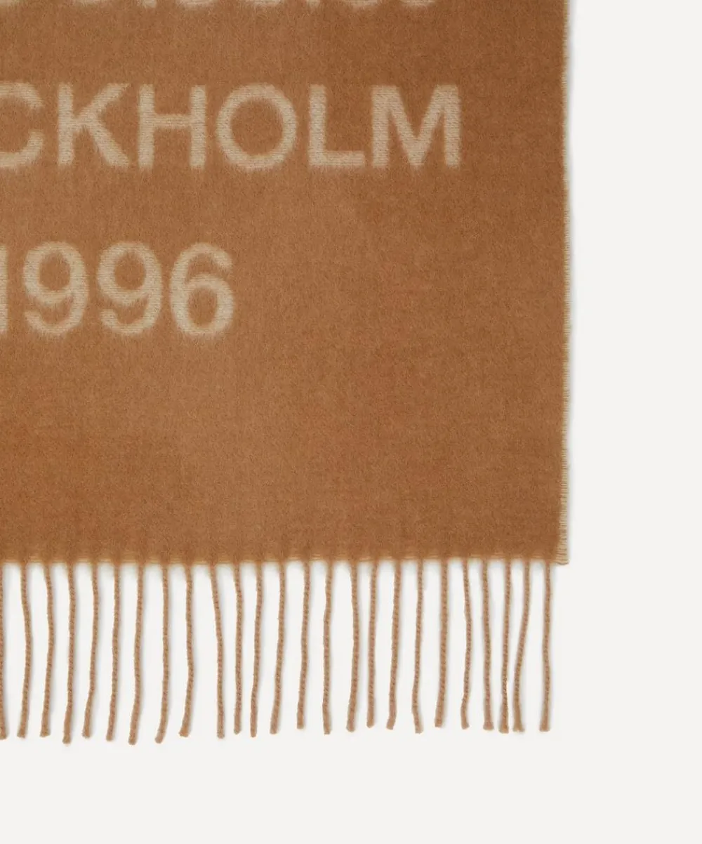 Acne Studios Scarves^Logo Jacquard Camel Scarf