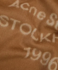 Acne Studios Scarves^Logo Jacquard Camel Scarf