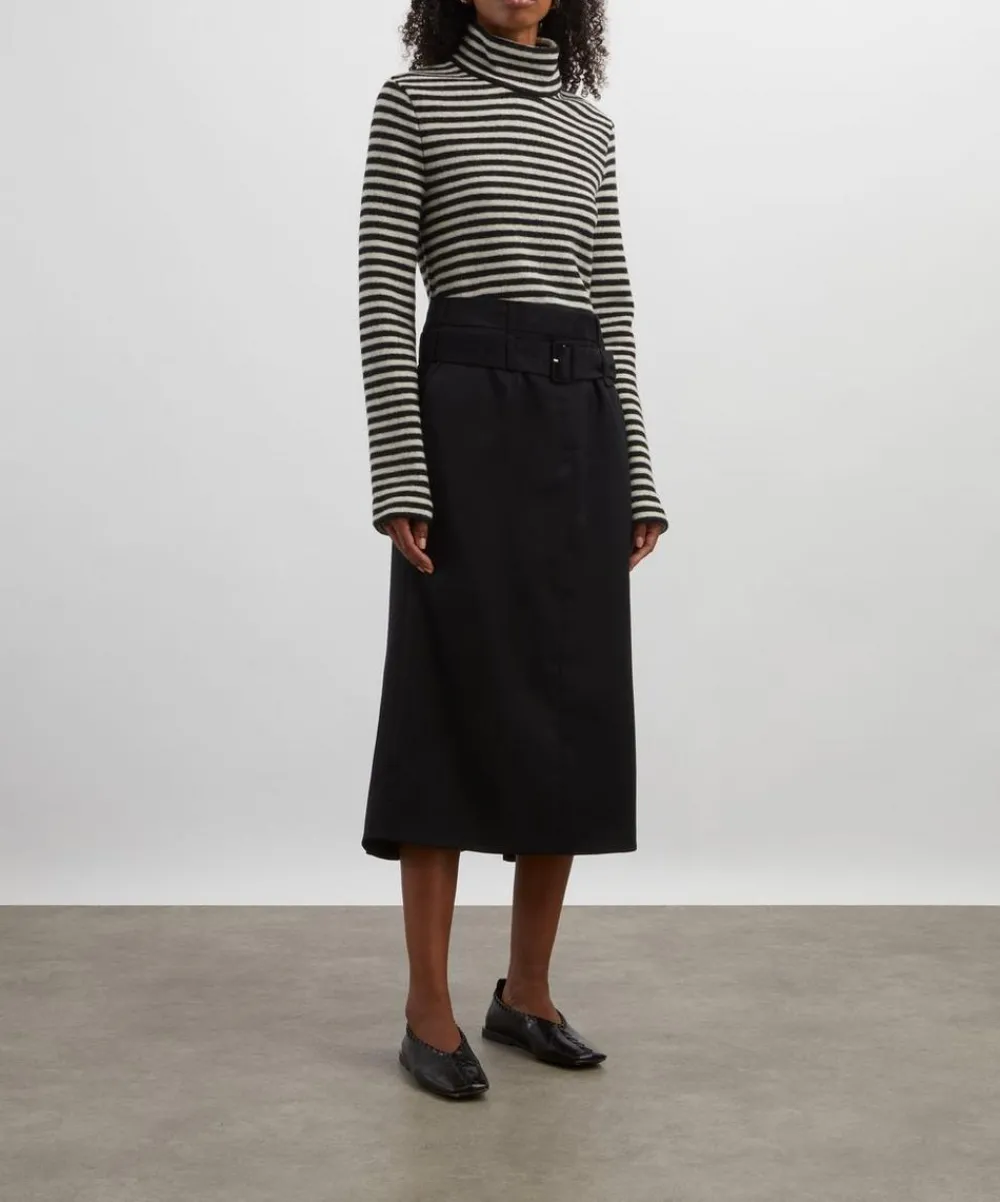 Jil Sander Tops^Logo Striped Turtleneck Jumper