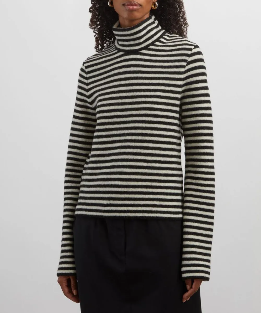 Jil Sander Tops^Logo Striped Turtleneck Jumper