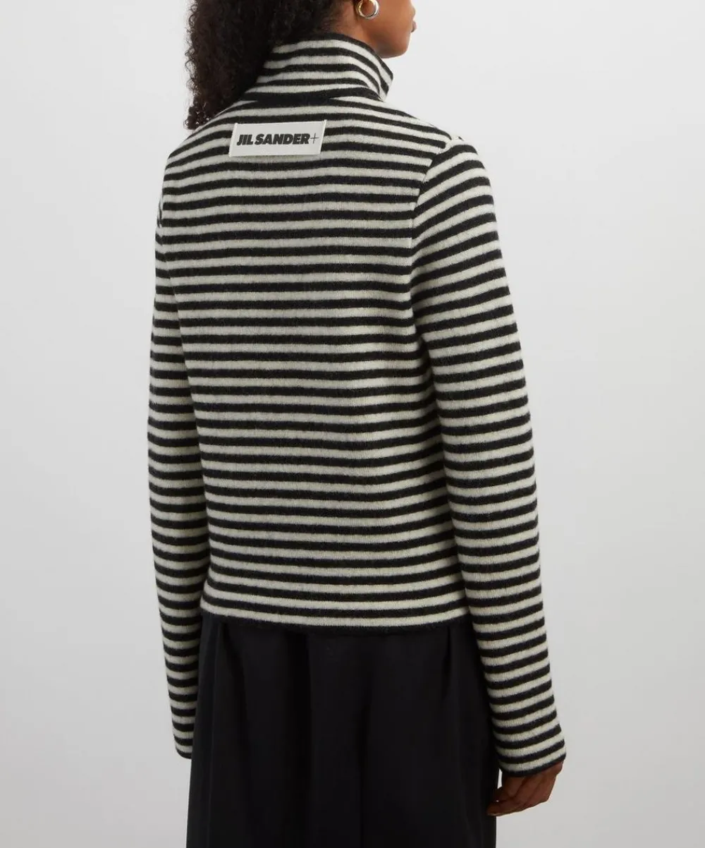 Jil Sander Tops^Logo Striped Turtleneck Jumper