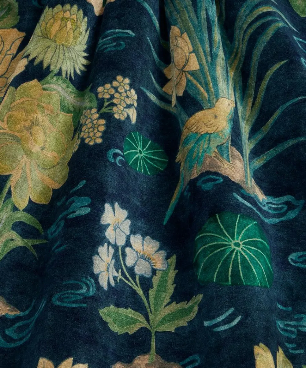 Liberty Interiors Furnishing Fabrics|Furnishing Fabrics^Lotus Garden Downley Velvet in Jade