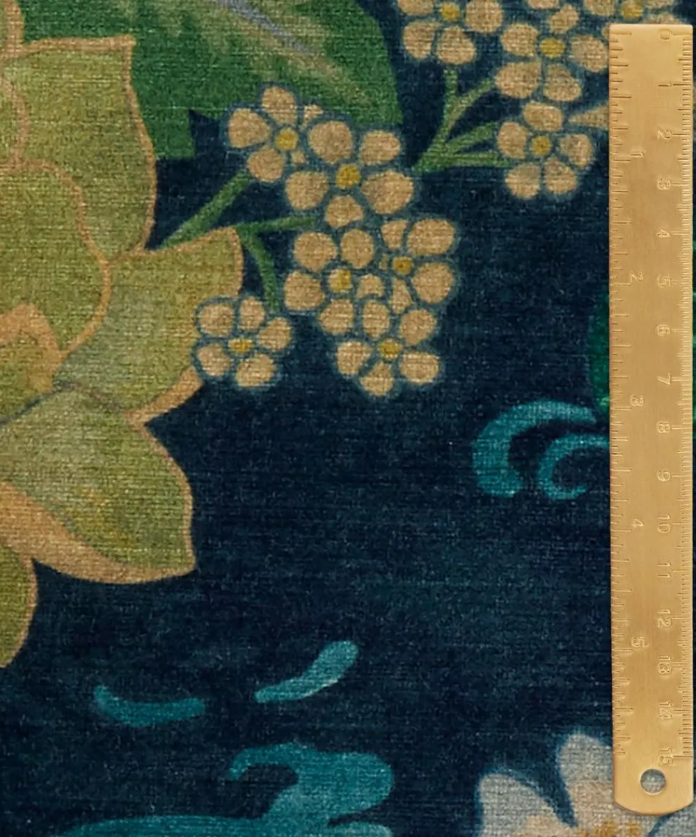 Liberty Interiors Furnishing Fabrics|Furnishing Fabrics^Lotus Garden Downley Velvet in Jade