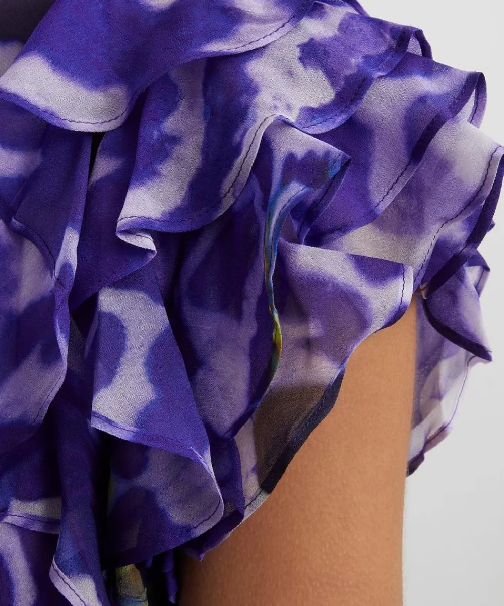 Rat & Boa Dresses^Lucille Blue Iris Orchid Ruffle Maxi Dress