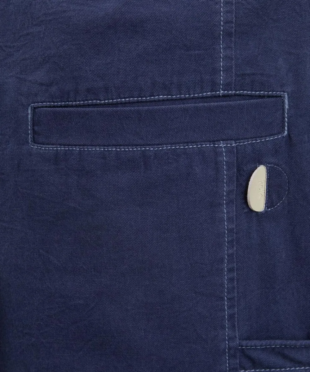 Folk Shorts^Lunar Ink Blue Crinkle Canvas Shorts