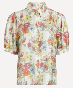 Liberty Tops^Madeleine Silk Puff-Sleeve Shirt