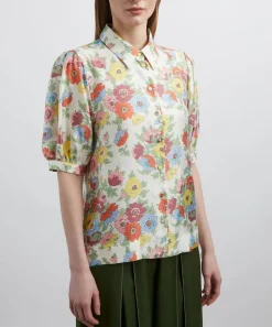 Liberty Tops^Madeleine Silk Puff-Sleeve Shirt