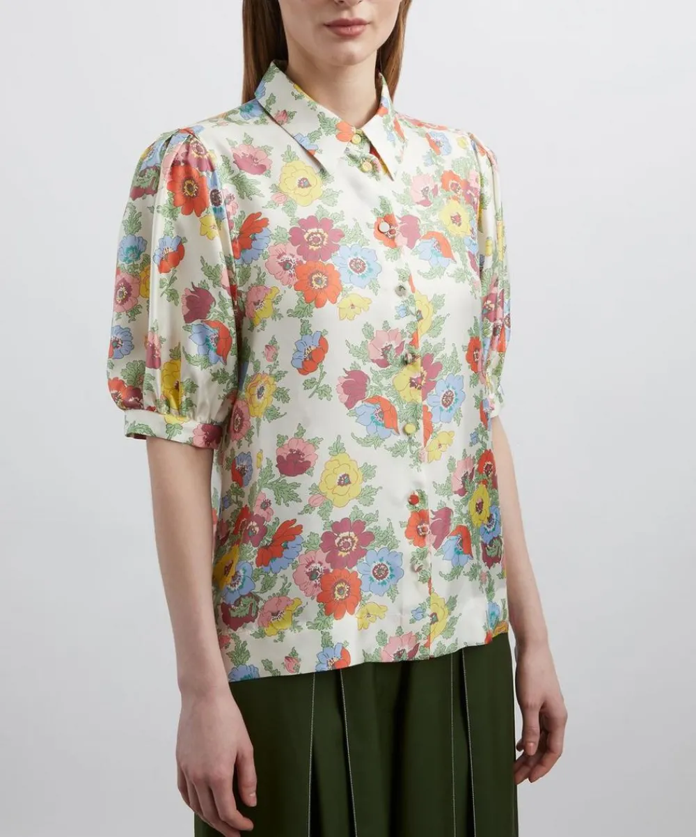 Liberty Tops^Madeleine Silk Puff-Sleeve Shirt