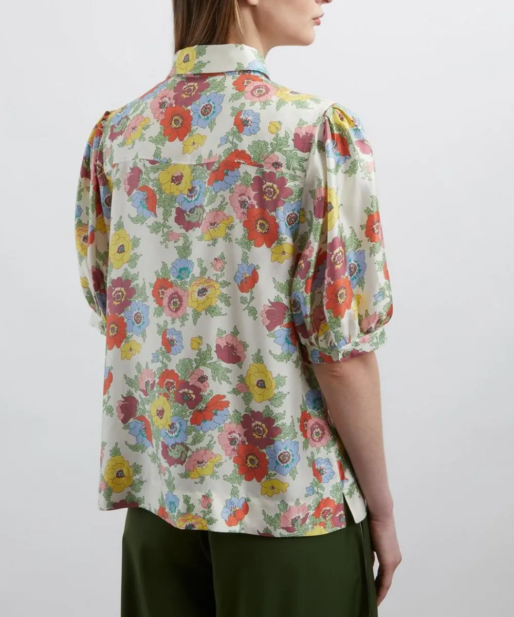 Liberty Tops^Madeleine Silk Puff-Sleeve Shirt