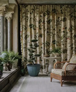 Liberty Interiors Furnishing Fabrics^Magical Plants Wycombe Linen in Lichen