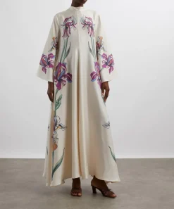 La DoubleJ Dresses^Magnifico Iris Placée Ivory Silk Twill Maxi Dress