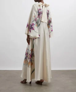 La DoubleJ Dresses^Magnifico Iris Placée Ivory Silk Twill Maxi Dress