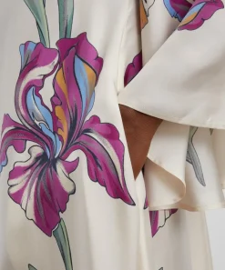 La DoubleJ Dresses^Magnifico Iris Placée Ivory Silk Twill Maxi Dress