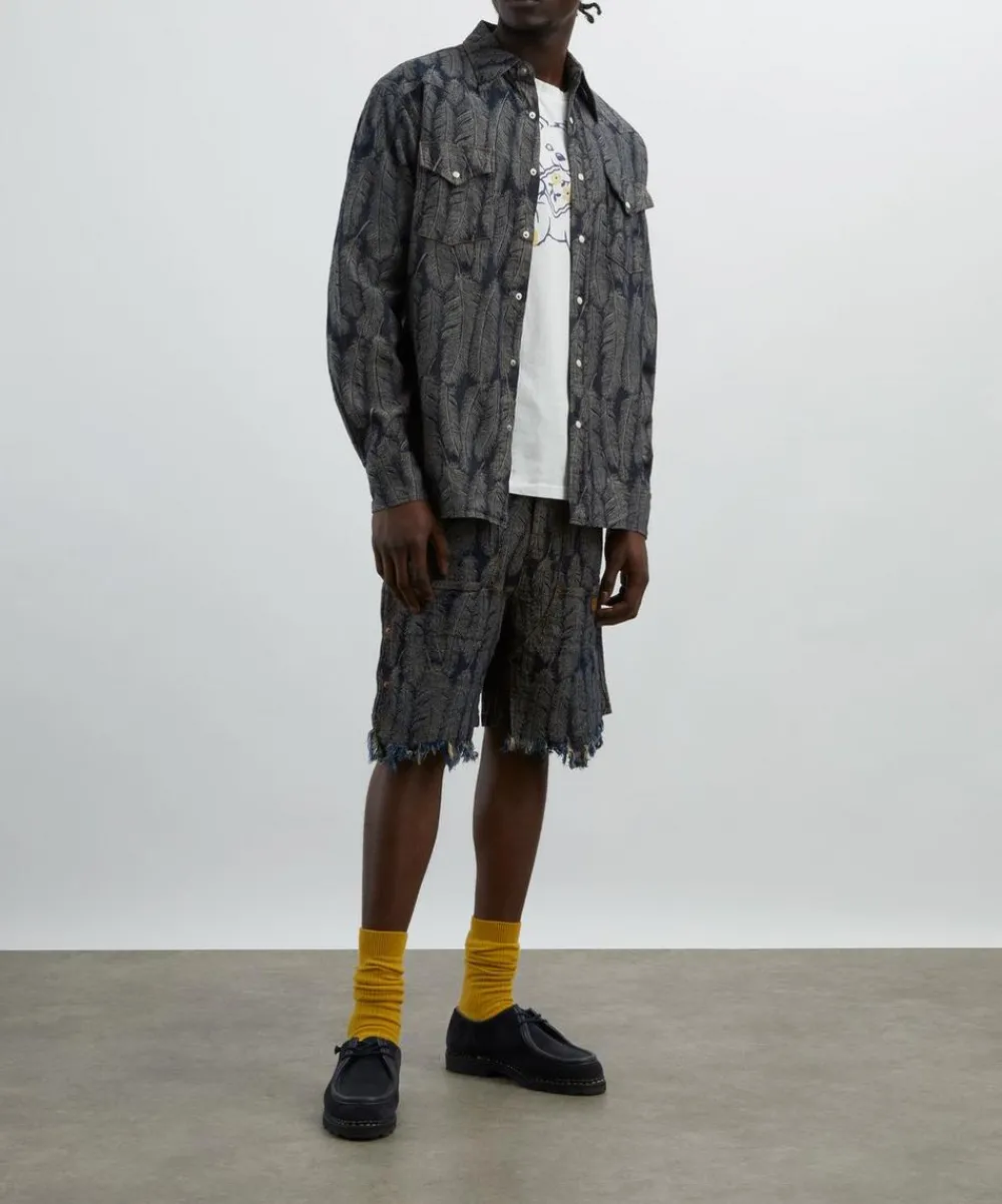 Kapital Shorts^Magpie Denim Double Knee Easy Shorts