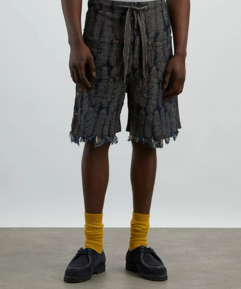 Kapital Shorts^Magpie Denim Double Knee Easy Shorts