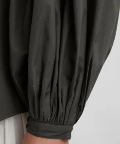 Mondo Corsini Tops^Maia Dark Khaki Cotton Poplin Blouse