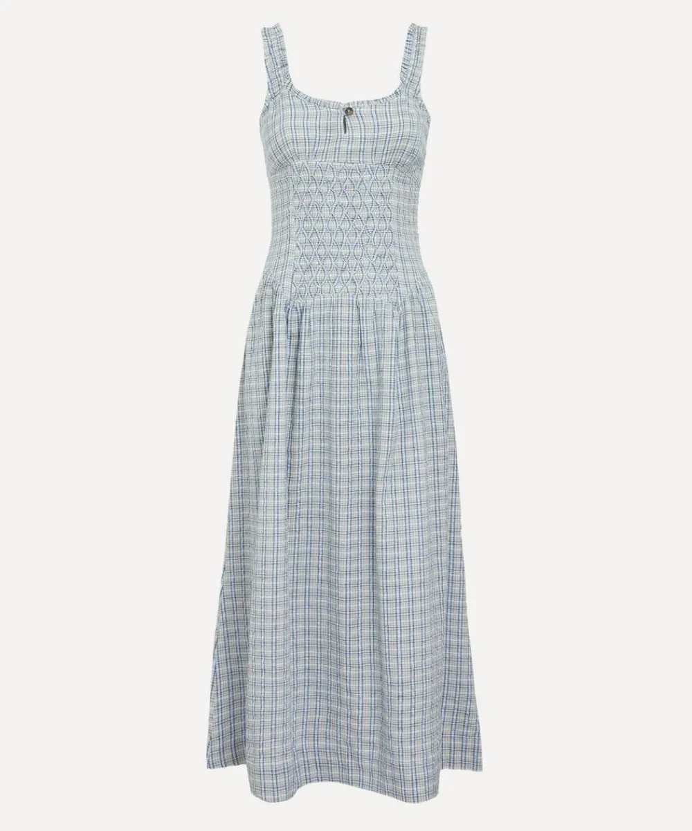 Damson Madder Dresses^Mallory Cloudy Check Midi Dress