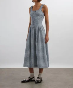 Damson Madder Dresses^Mallory Cloudy Check Midi Dress