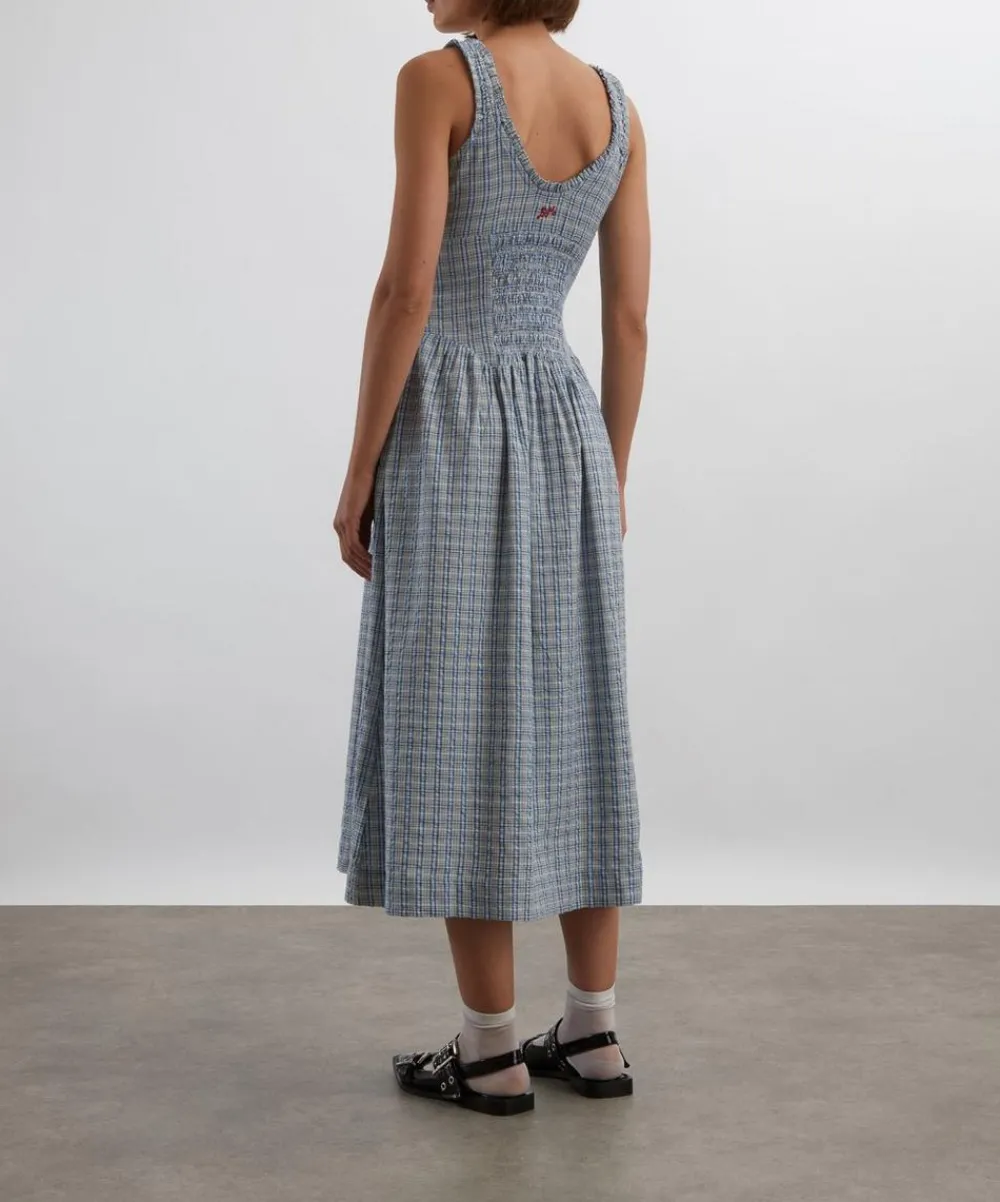 Damson Madder Dresses^Mallory Cloudy Check Midi Dress