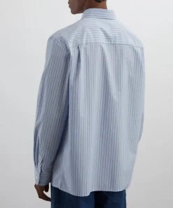A.P.C. Shirts^Malo Blue Striped Cotton Shirt