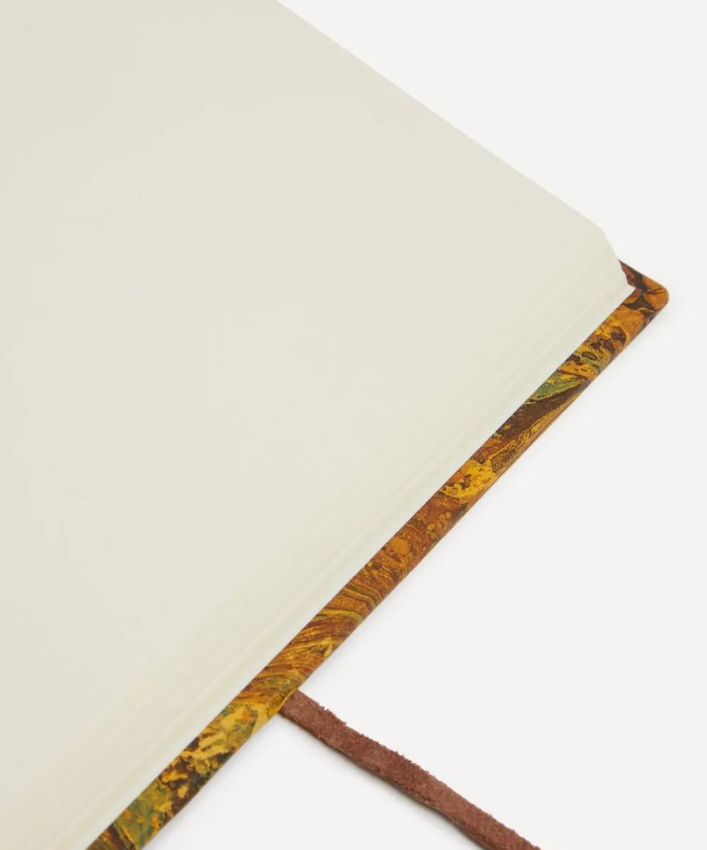 Giannini Stationery And Games^Marbled Notebook with Leather Spine and Tie