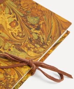 Giannini Stationery And Games^Marbled Notebook with Leather Spine and Tie