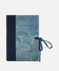 Giannini Stationery And Games^Marbled Notebook with Leather Spine and Tie
