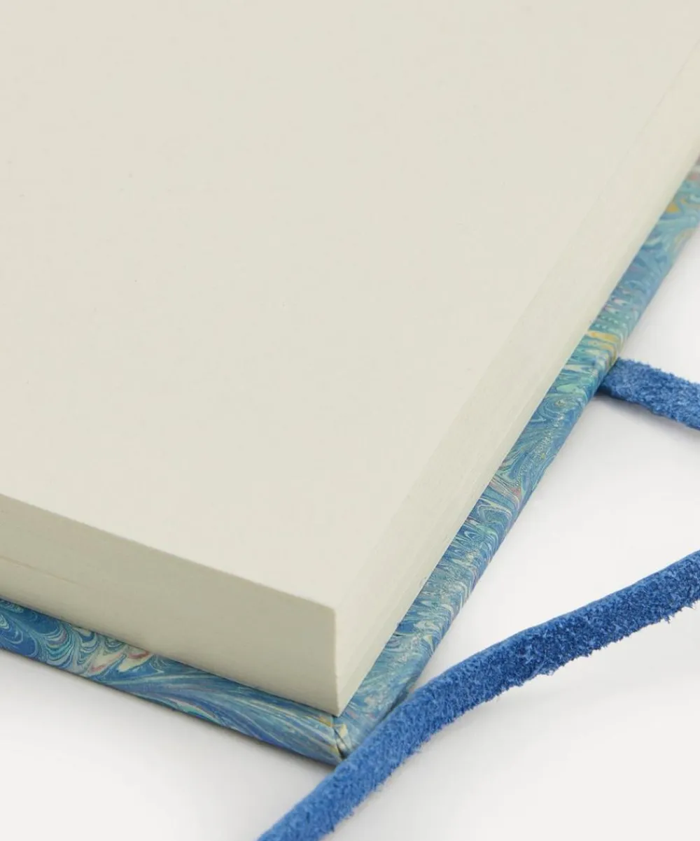 Giannini Stationery And Games^Marbled Notebook with Leather Spine and Tie